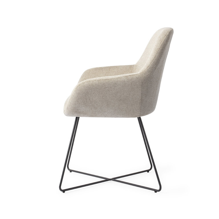 Jesper Home Kushi Ivory Ivy Dining Chair - Cross Black