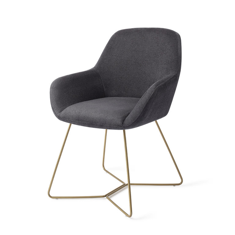 Jesper Home Kushi Dining Chair - Black-Out, Beehive Gold