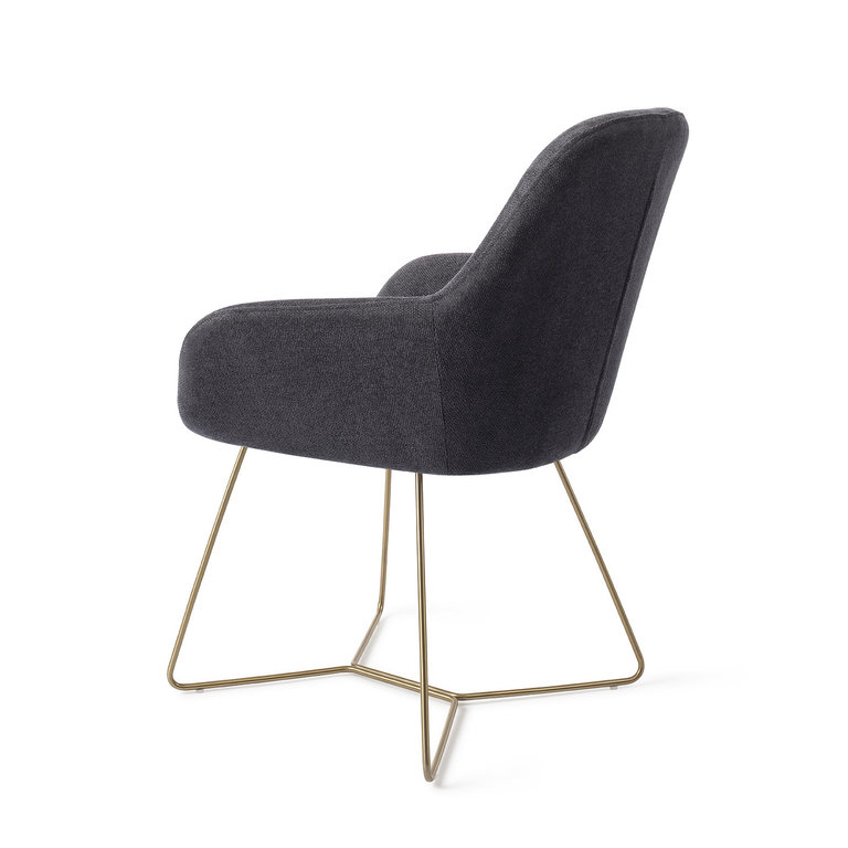 Jesper Home Kushi Black-Out Dining Chair - Beehive Gold