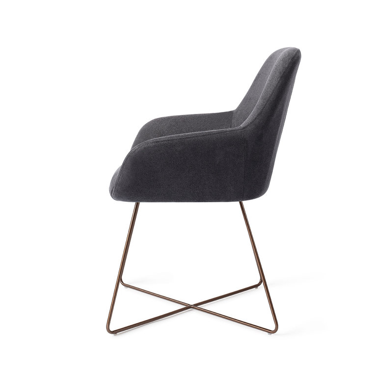 Jesper Home Kushi Dining Chair - Black-Out, Cross Rose