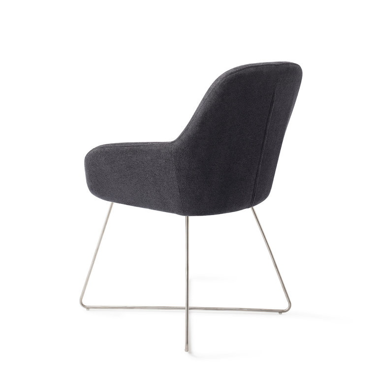Jesper Home Kushi Black-Out Dining Chair - Cross Steel