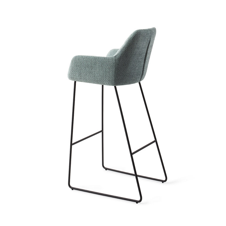 Jesper Home Noto Real Teal Bar Chair - Slide Black (H)