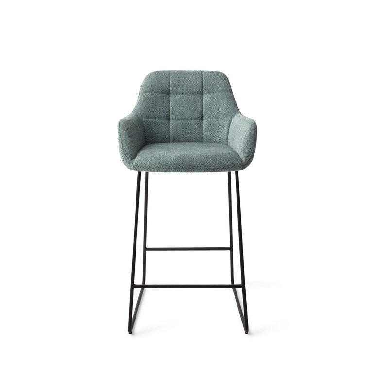 Jesper Home Noto Real Teal Bar Chair - Slide Black (L)