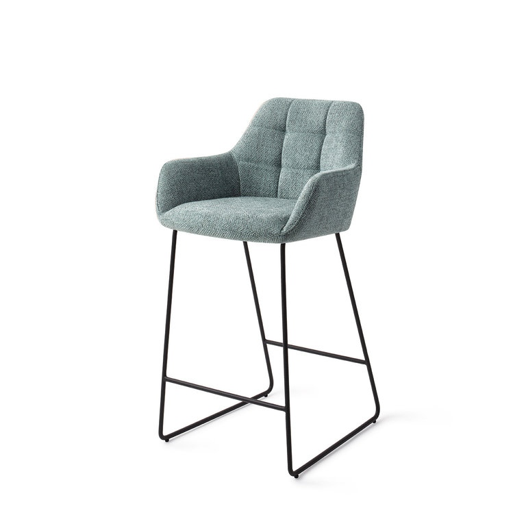 Jesper Home Noto Real Teal Bar Chair - Slide Black (L)