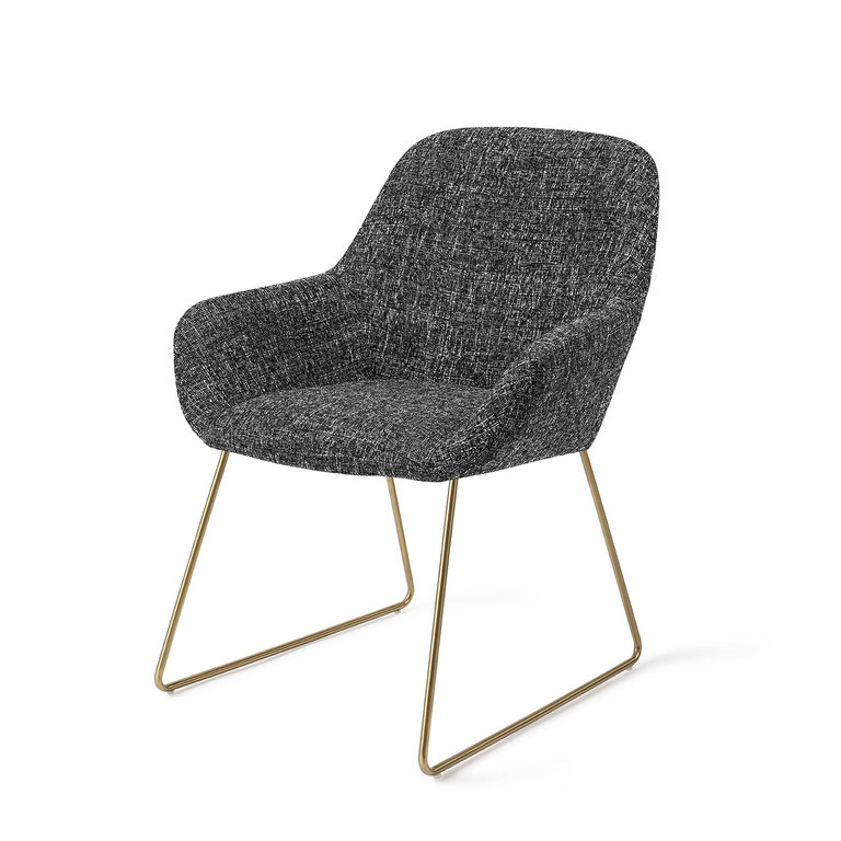 Jesper Home Kushi Dining Chair - Skyfall, Slide Gold