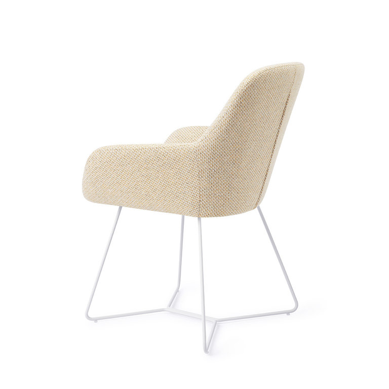 Jesper Home Kushi Trouty Tinge Dining Chair - Beehive White