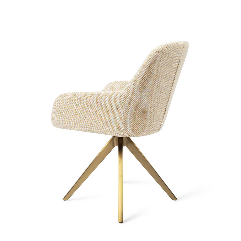Jesper Home Kushi Dining Chair - Trouty Tinge, Turn Gold