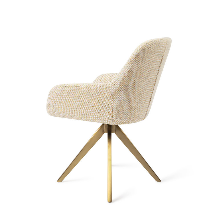 Jesper Home Kushi Trouty Tinge Dining Chair - Turn Gold