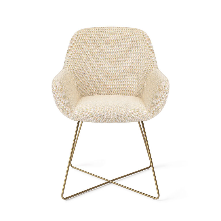 Jesper Home Kushi Dining Chair - Trouty Tinge, Cross Gold