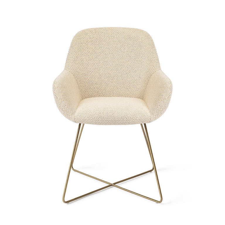 Jesper Home Kushi Trouty Tinge Dining Chair - Cross Gold