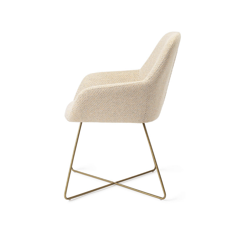 Jesper Home Kushi Trouty Tinge Dining Chair - Cross Gold