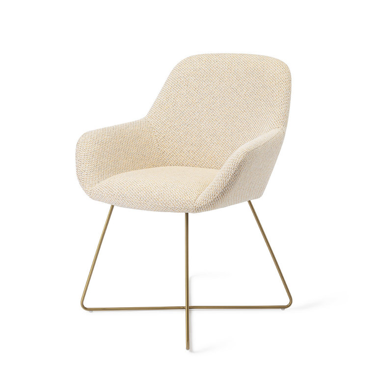 Jesper Home Kushi Trouty Tinge Dining Chair - Cross Gold