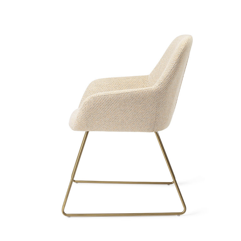 Jesper Home Kushi Dining Chair - Trouty Tinge, Slide Gold