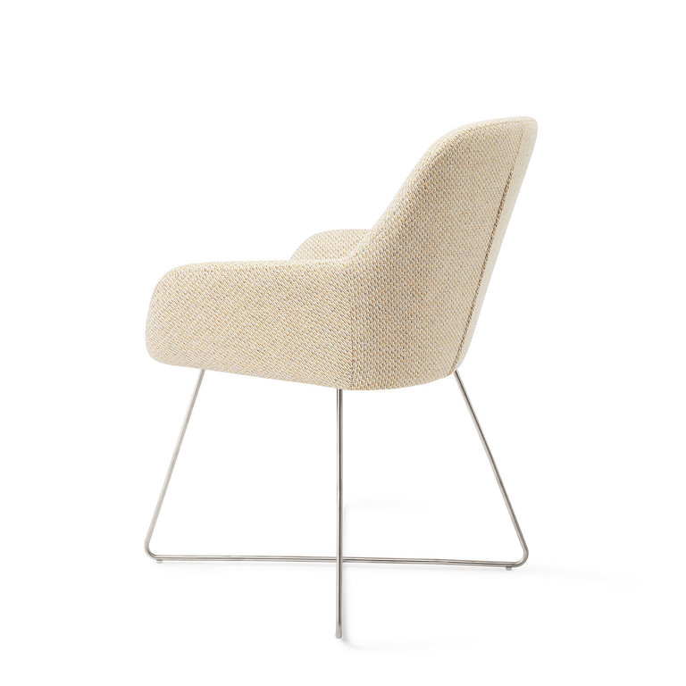 Jesper Home Kushi Trouty Tinge Dining Chair - Cross Steel