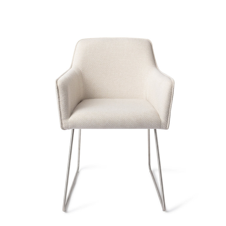 Jesper Home Hofu Dining Chair - Enoki, Slide Steel