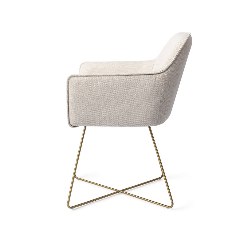 Jesper Home Hofu Dining Chair - Enoki, Cross Gold