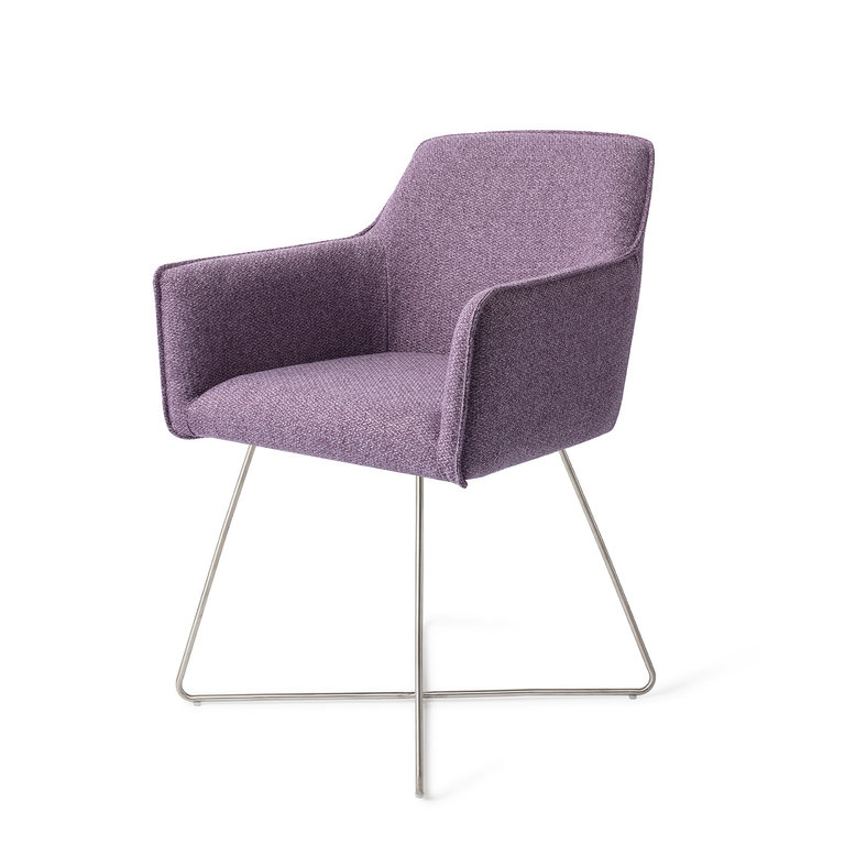 Jesper Home Hofu Violet Daisy Dining Chair - Cross Steel