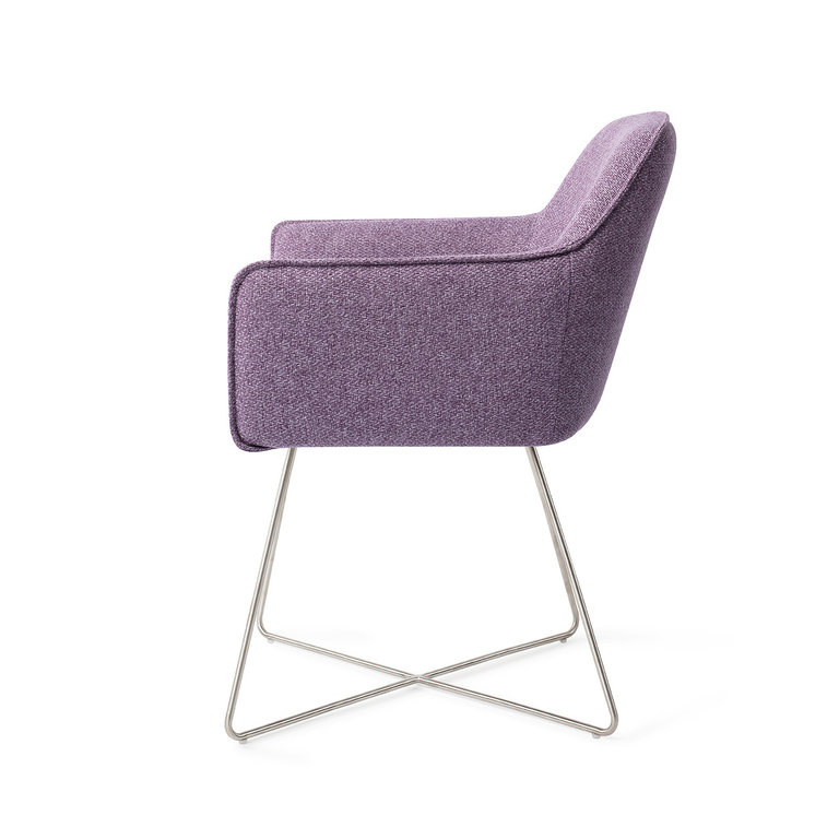 Jesper Home Hofu Violet Daisy Dining Chair - Cross Steel