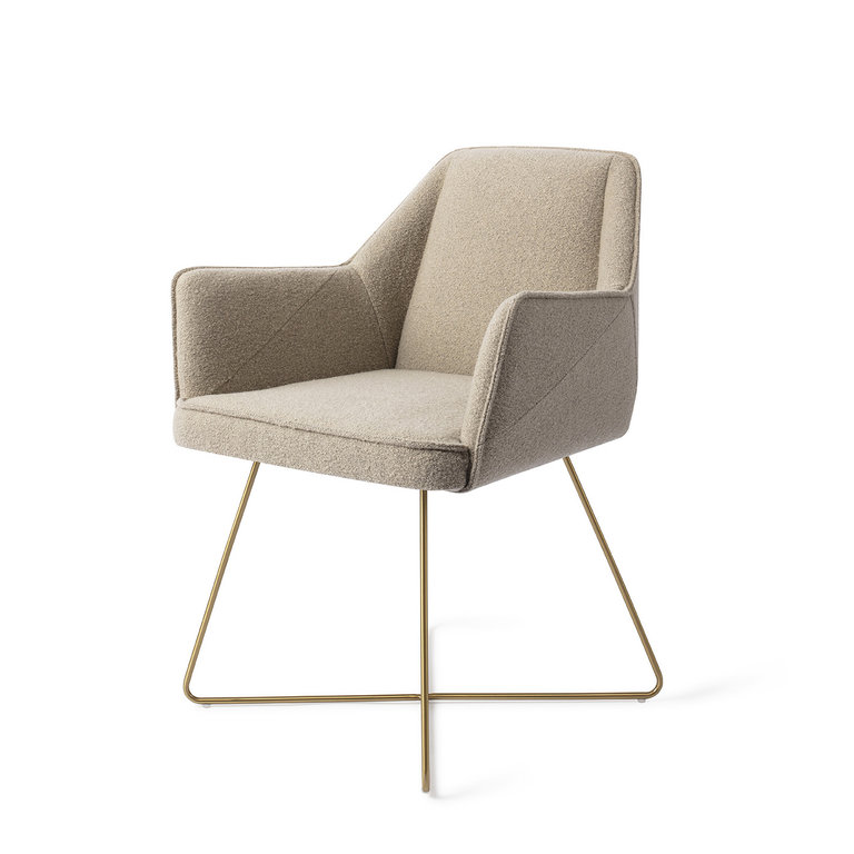 Jesper Home Tome Dining Chair - Great Greige, Cross Gold