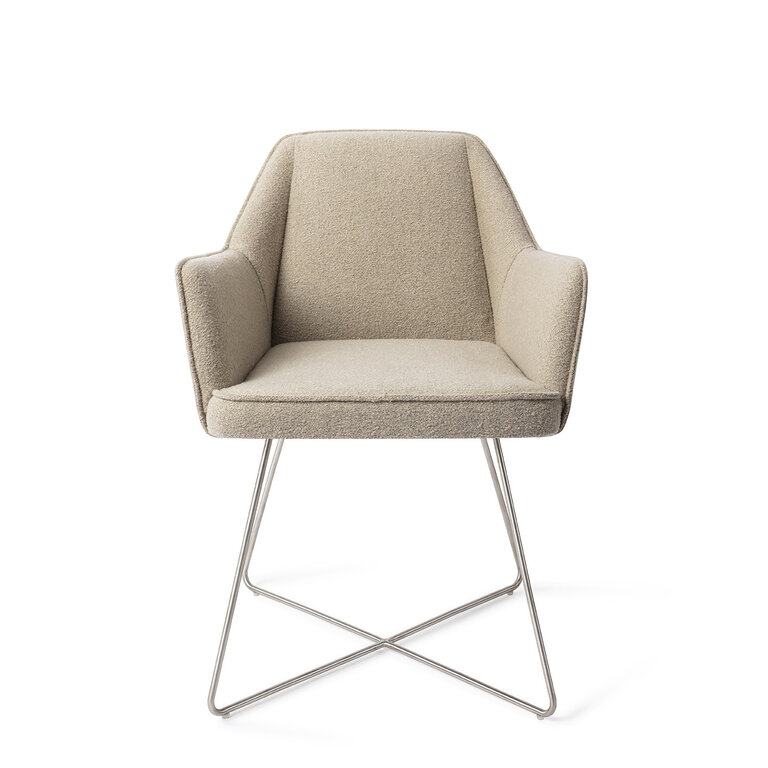 Jesper Home Tome Great Greige Dining Chair - Cross Steel