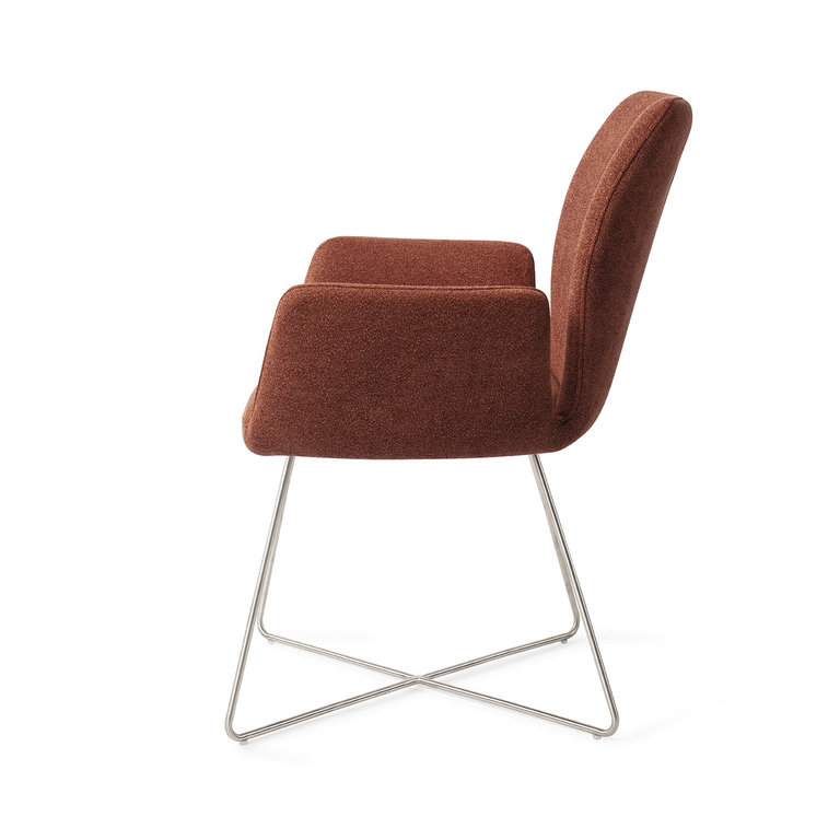 Jesper Home Misaki Cosy Copper Eetkamerstoel - Cross Steel