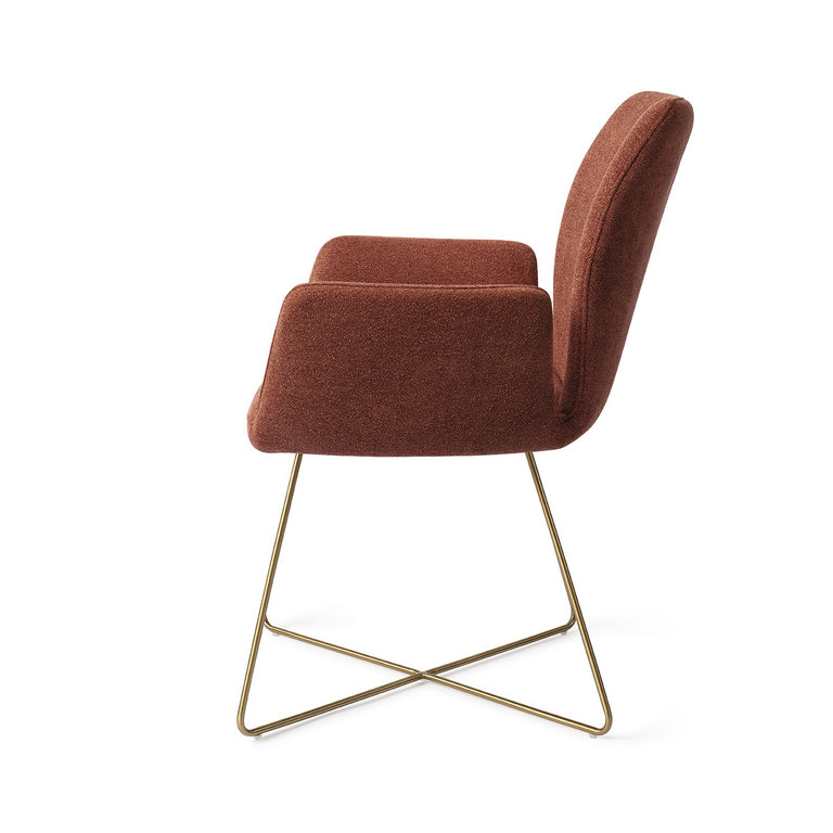 Jesper Home Misaki Cosy Copper Dining Chair - Cross Gold