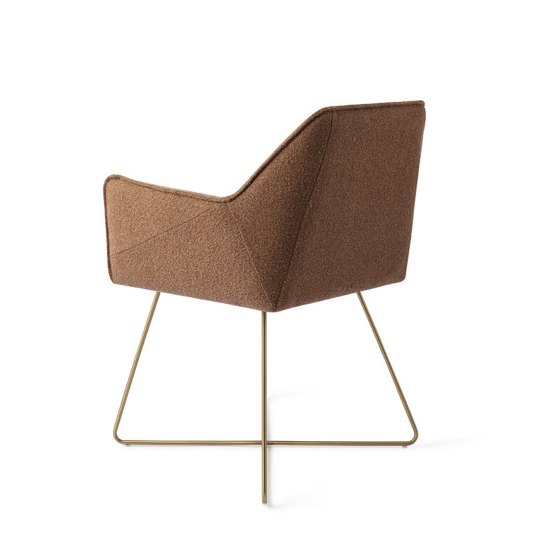 Jesper Home Tome Cinnamon Bun Dining Chair - Cross Gold