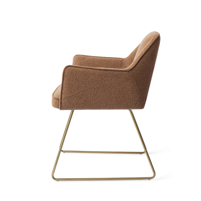 Jesper Home Tome Dining Chair - Cinnamon Bun, Slide Gold