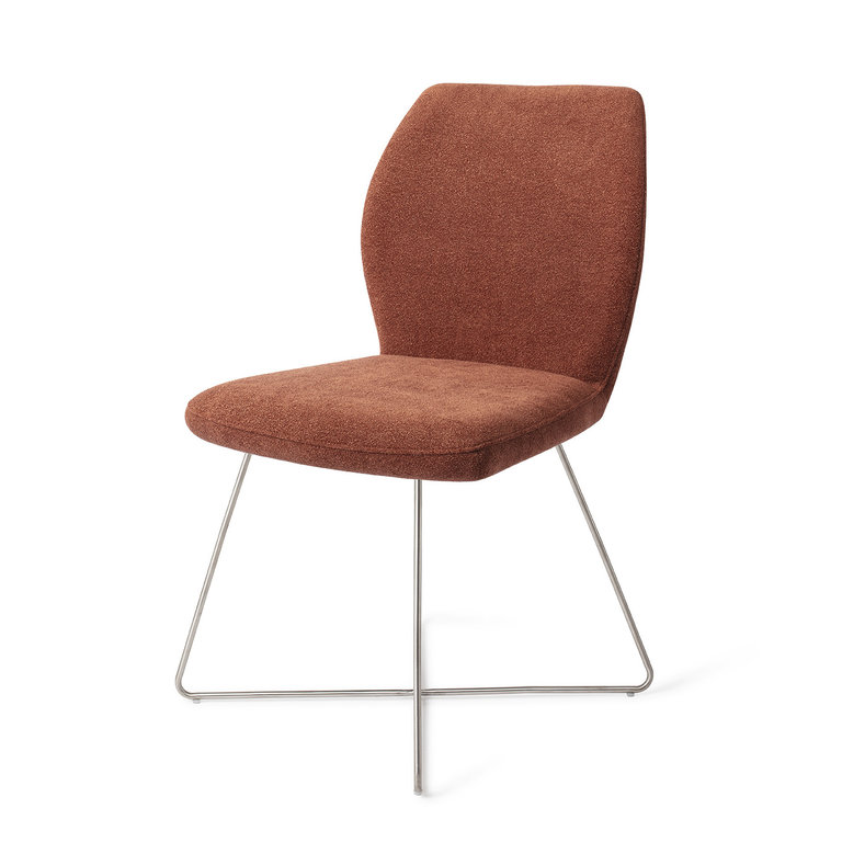 Jesper Home Ikata Cosy Copper Dining Chair - Cross Steel