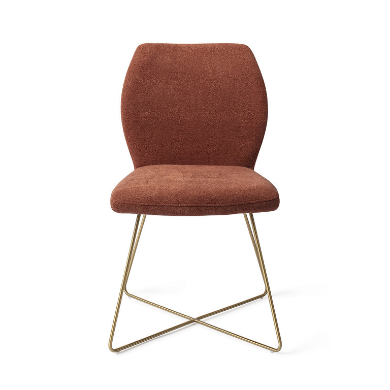 Jesper Home Ikata Cosy Copper Dining Chair - Cross Gold