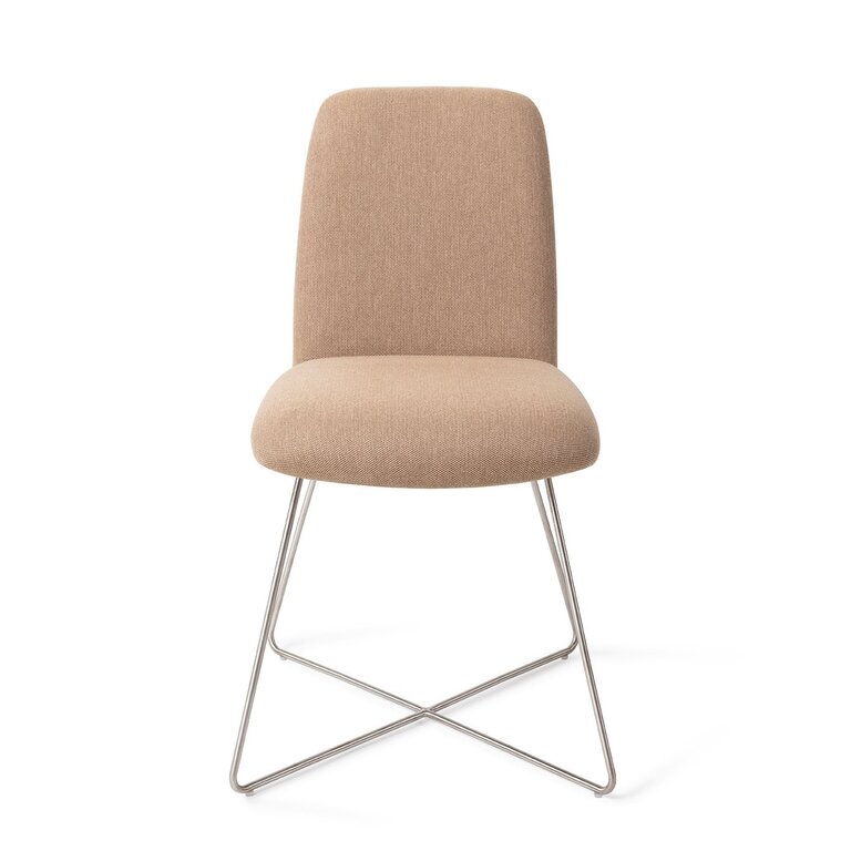 Jesper Home Taiwa Whisper Wheat Dining Chair - Cross Steel