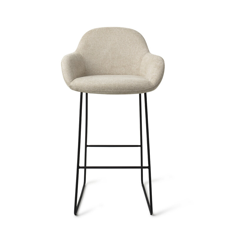 Jesper Home Kushi Bar Chair Ivory Ivy - Slide Black (H)