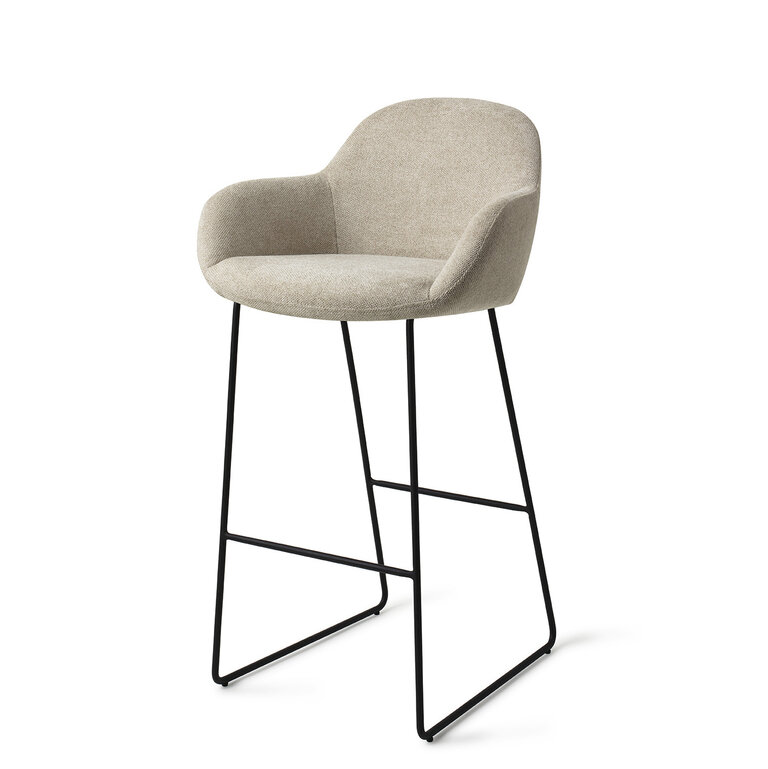 Jesper Home Kushi Bar Chair Ivory Ivy - Slide Black (H)