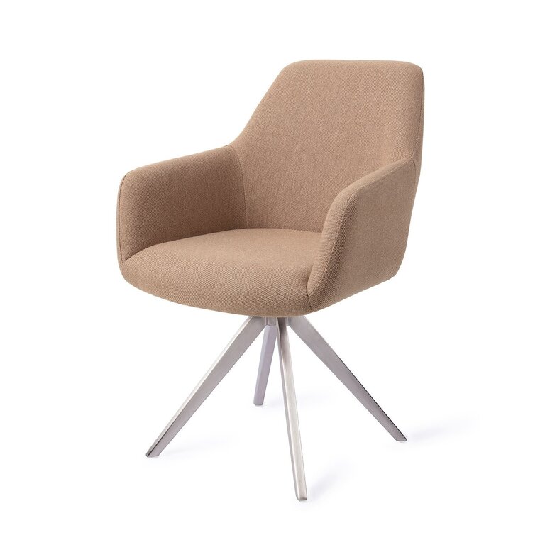 Jesper Home Hiroo Whisper Wheat Dining Chair - Turn Steel