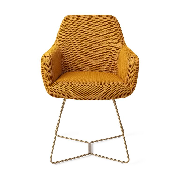 Jesper Home Hiroo Groovy Garam Dining Chair - Beehive Gold