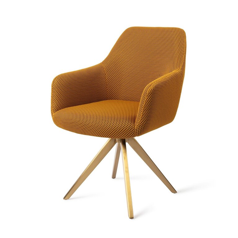 Jesper Home Hiroo Groovy Garam Dining Chair - Turn Gold