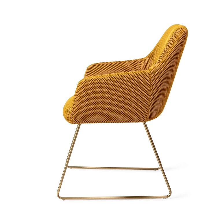 Jesper Home Hiroo Groovy Garam Dining Chair - Slide Gold