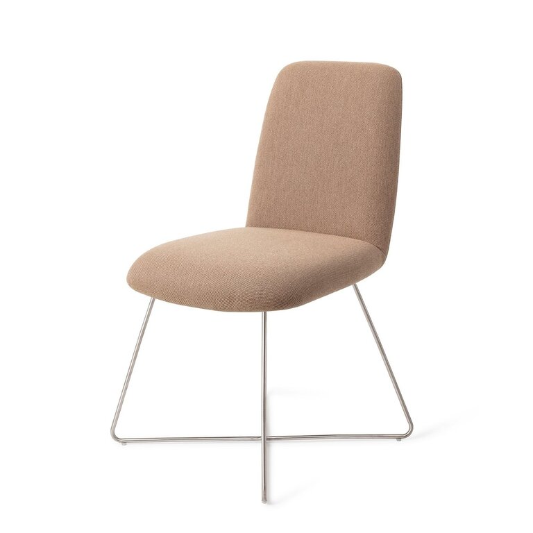 Jesper Home Taiwa Whisper Wheat Dining Chair - Cross Steel