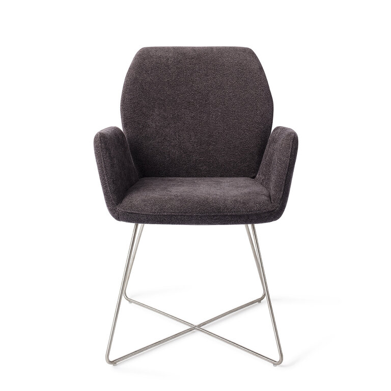 Jesper Home Misaki Almost Black Dining Chair - Cross Steel