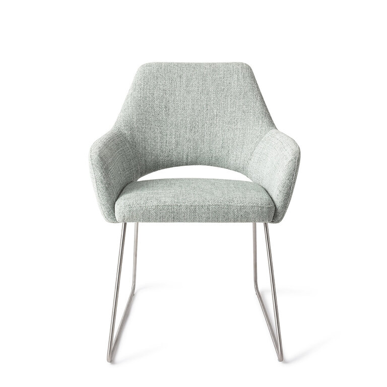 Jesper Home Yanai Soft Sage Dining Chair - Slide Steel