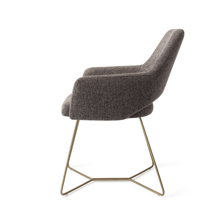 Jesper Home Yanai Amazing Grey Dining Chair - Beehive Gold