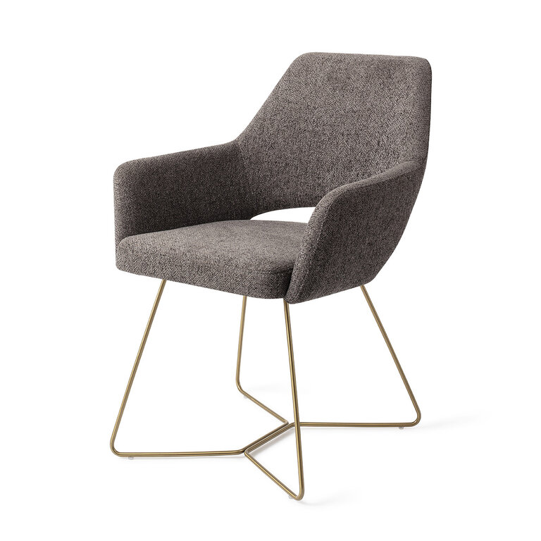 Jesper Home Yanai Amazing Grey Dining Chair - Beehive Gold