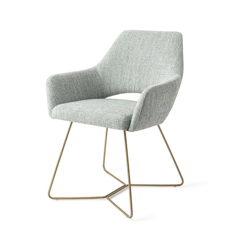 Jesper Home Yanai Soft Sage Dining Chair - Beehive Gold