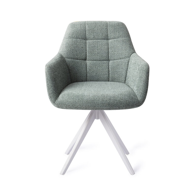 Jesper Home Noto Real Teal Dining Chair - Turn White