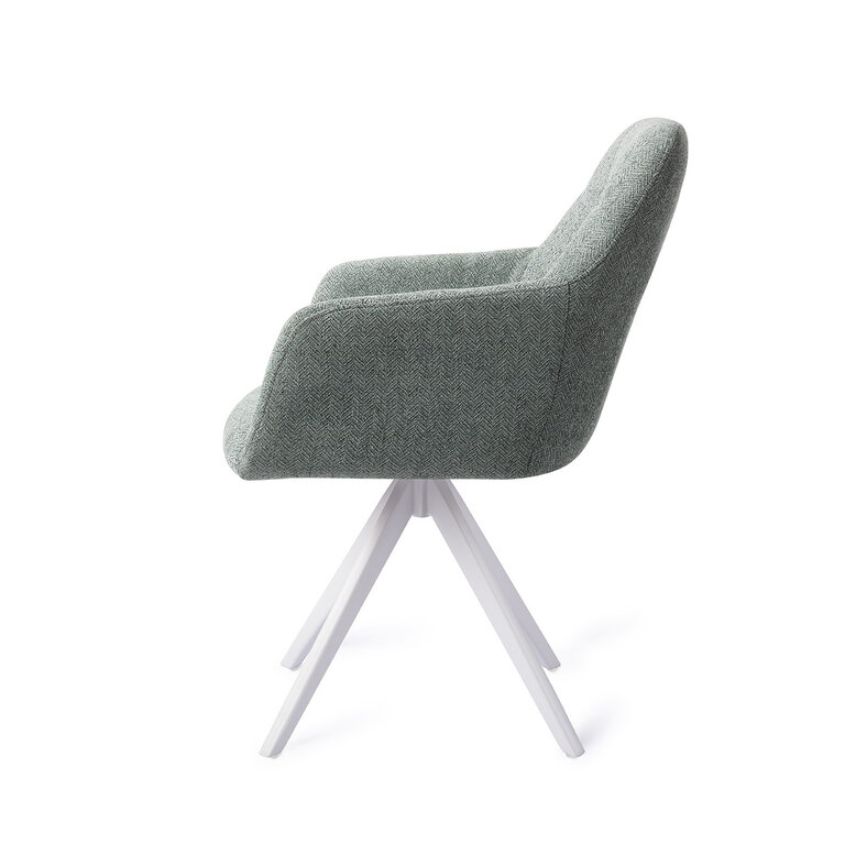 Jesper Home Noto Real Teal Dining Chair - Turn White