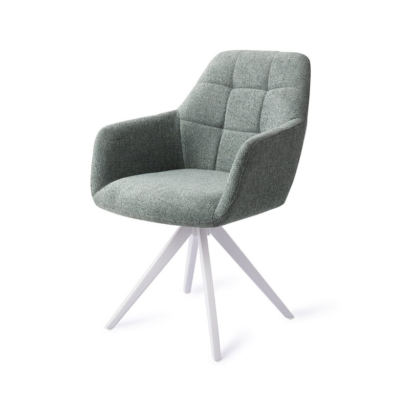 Jesper Home Noto Real Teal Dining Chair - Turn White