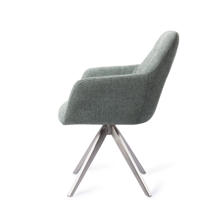 Jesper Home Noto Real Teal Dining Chair - Turn Steel