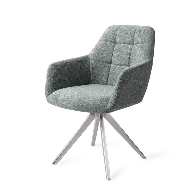 Jesper Home Noto Real Teal Dining Chair - Turn Steel
