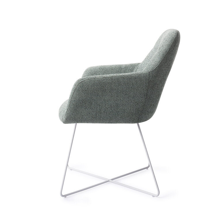 Jesper Home Noto Real Teal Dining Chair - Cross White