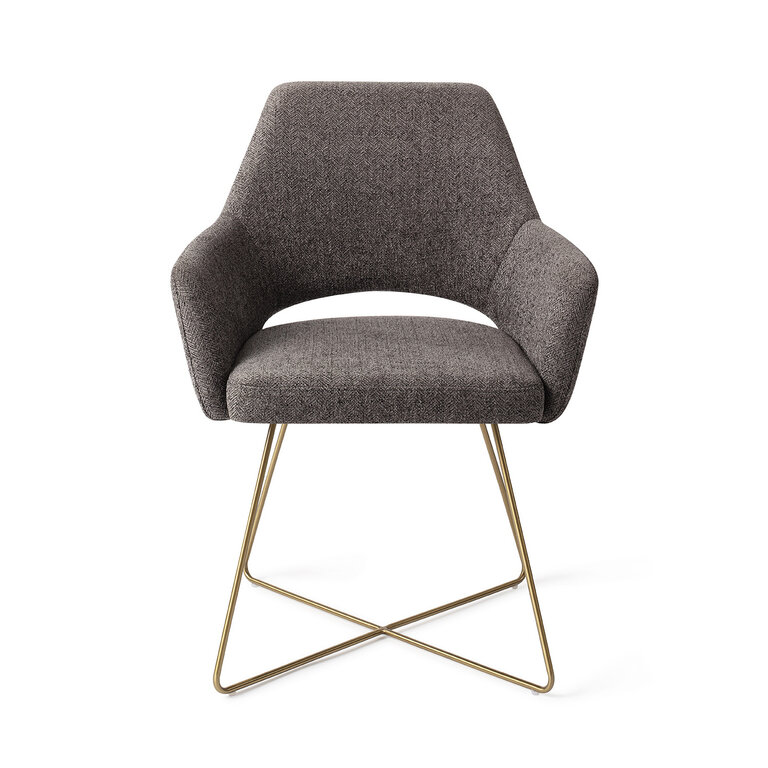 Jesper Home Yanai Amazing Grey Eetkamerstoel - Cross Gold